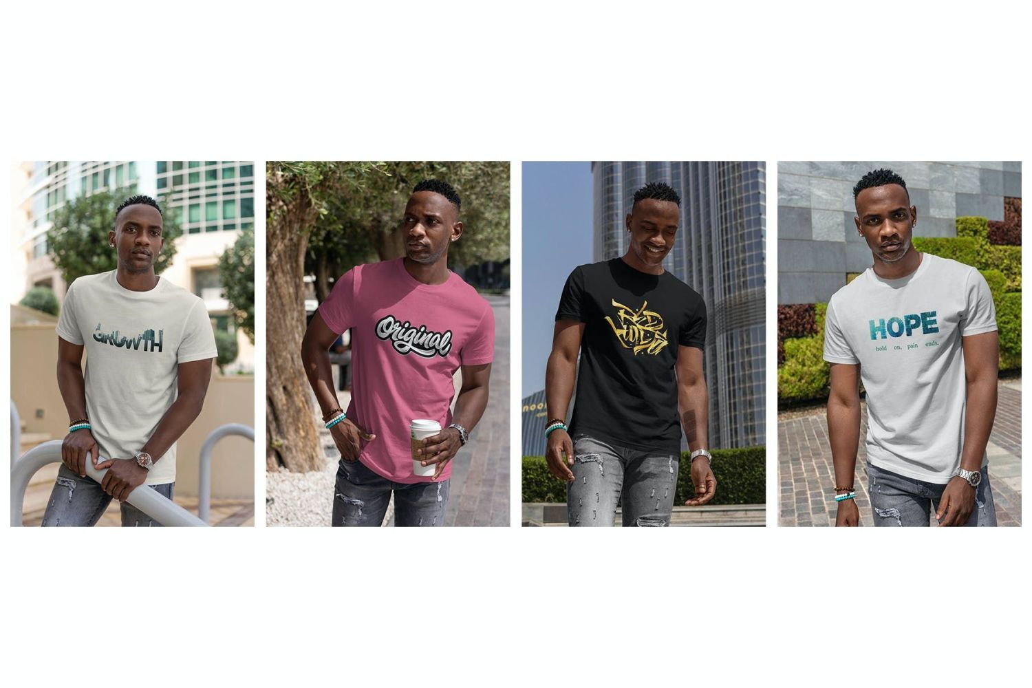 T恤样机非洲男子 T-Shirt MockUp African Men插图1