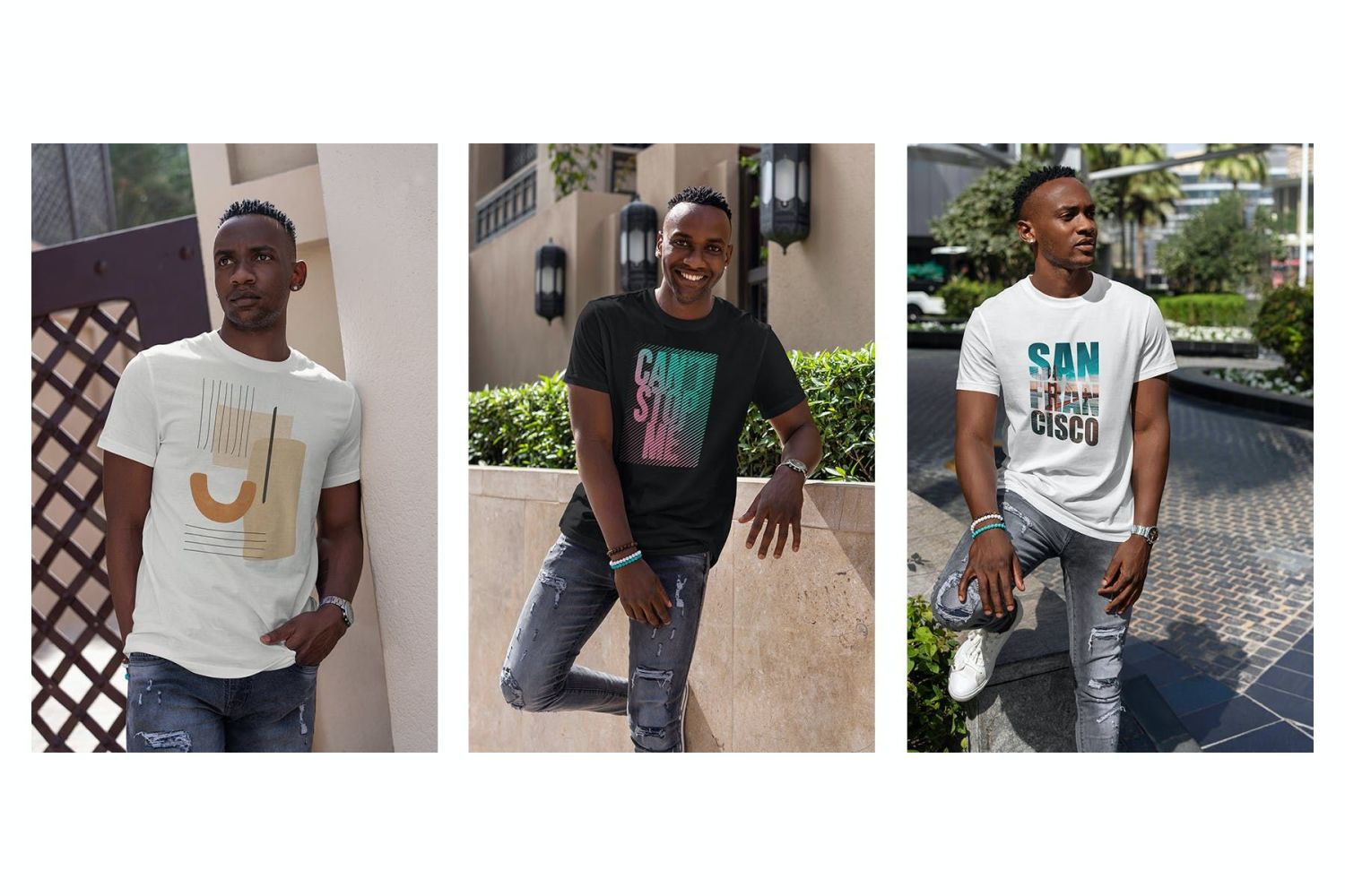 T恤样机非洲男子 T-Shirt MockUp African Men插图7
