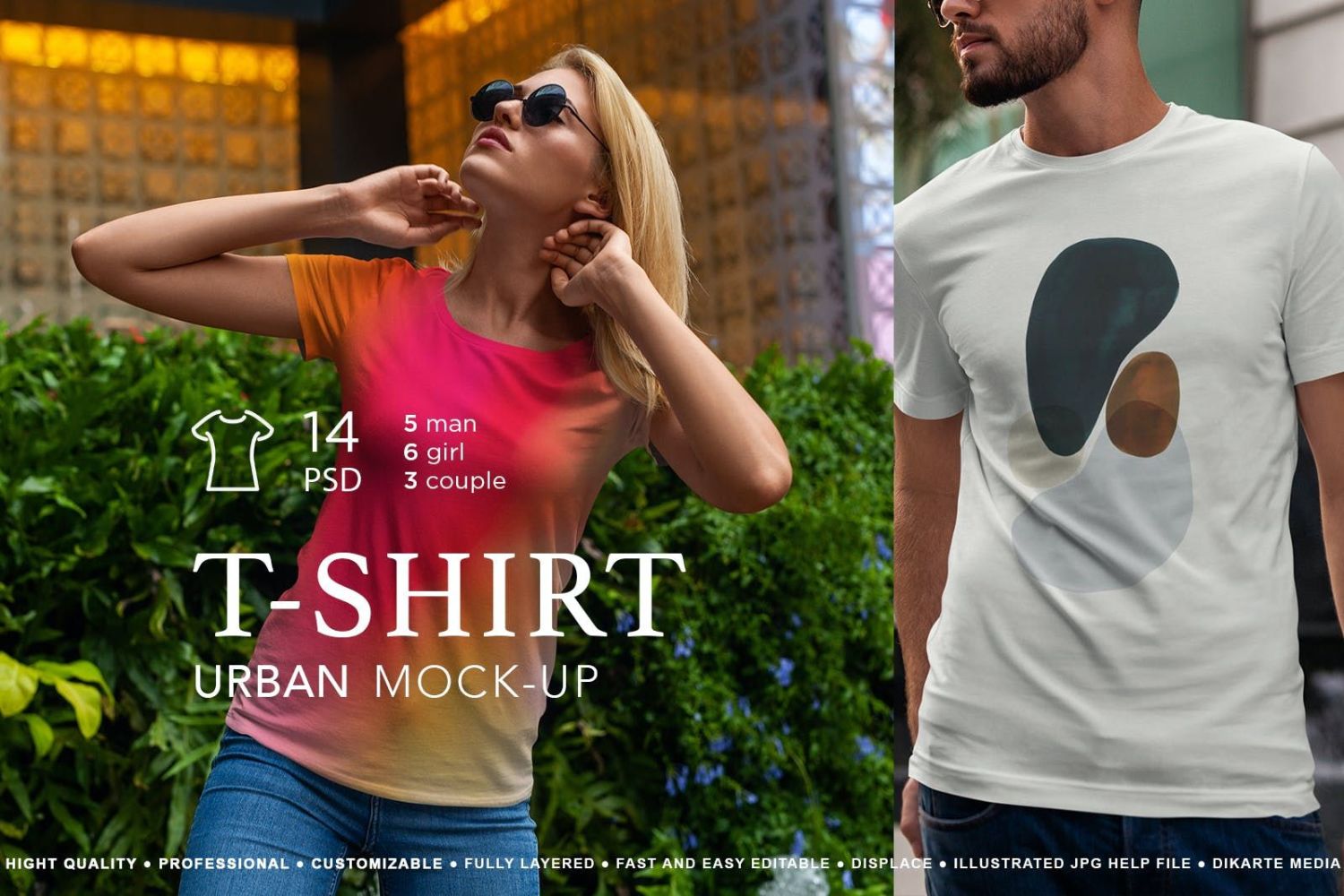 T恤样机都市风格 T-Shirt Mock-Up Urban Style插图