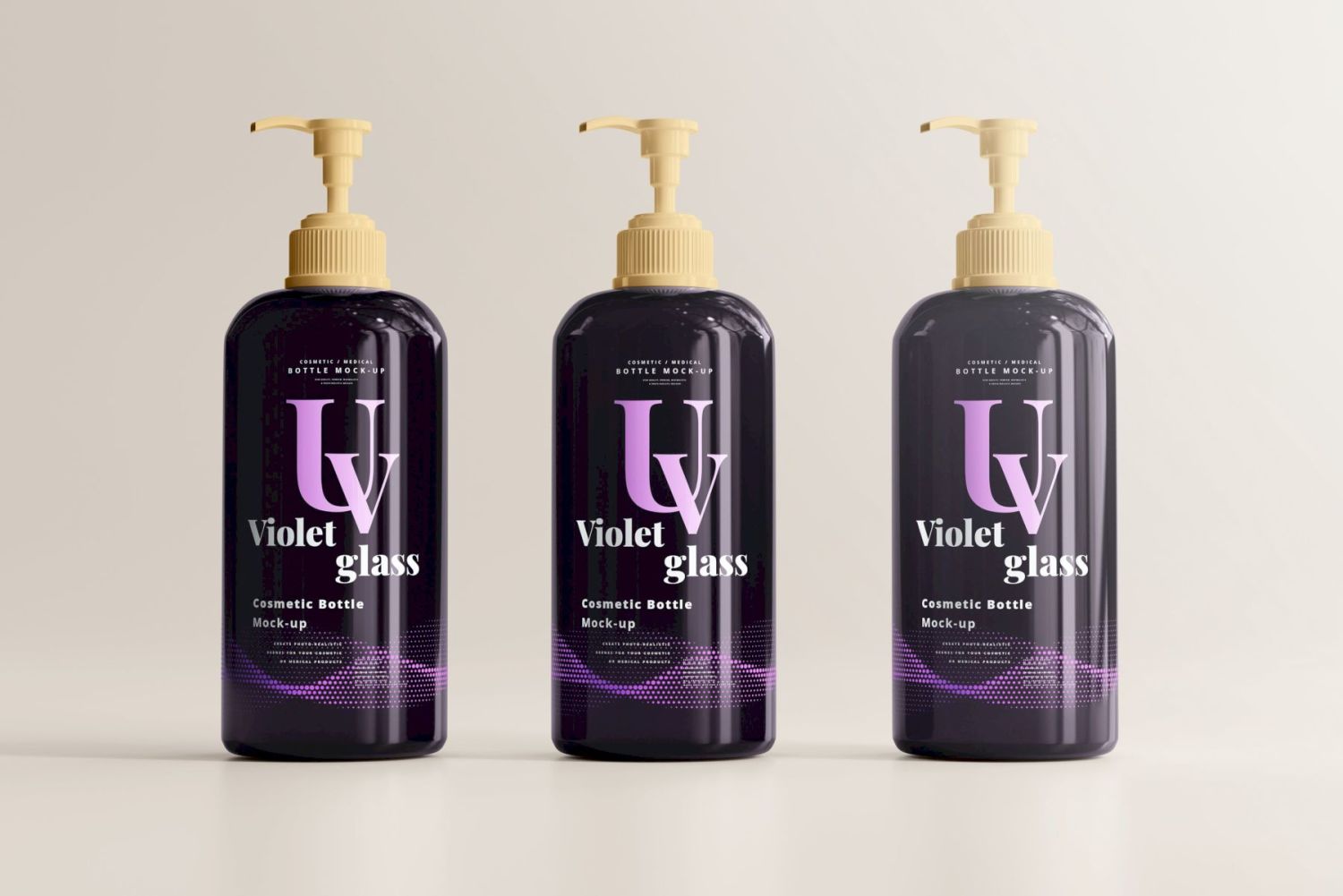蓝紫色玻璃（UV玻璃）化妆品瓶样机包 Violet Glass Mock-up Bundle插图110