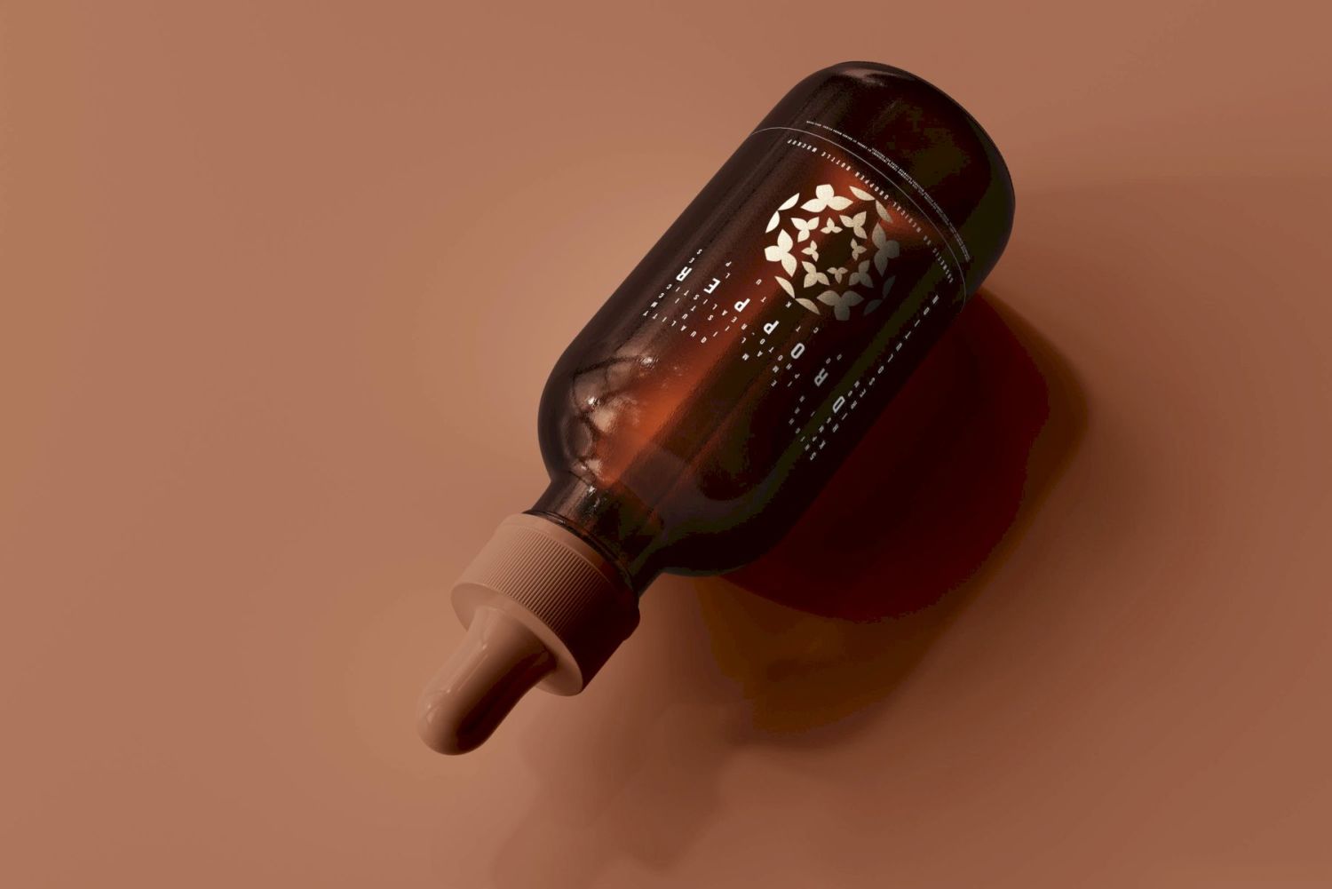 琥珀色玻璃滴管瓶和盒子样机 Dropper Bottle Mockup插图16