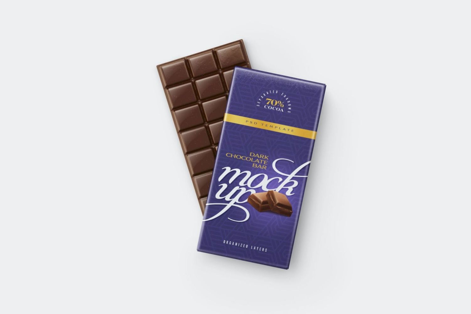巧克力棒包装样机套装 Chocolate Bar Packaging Mockup Set插图5