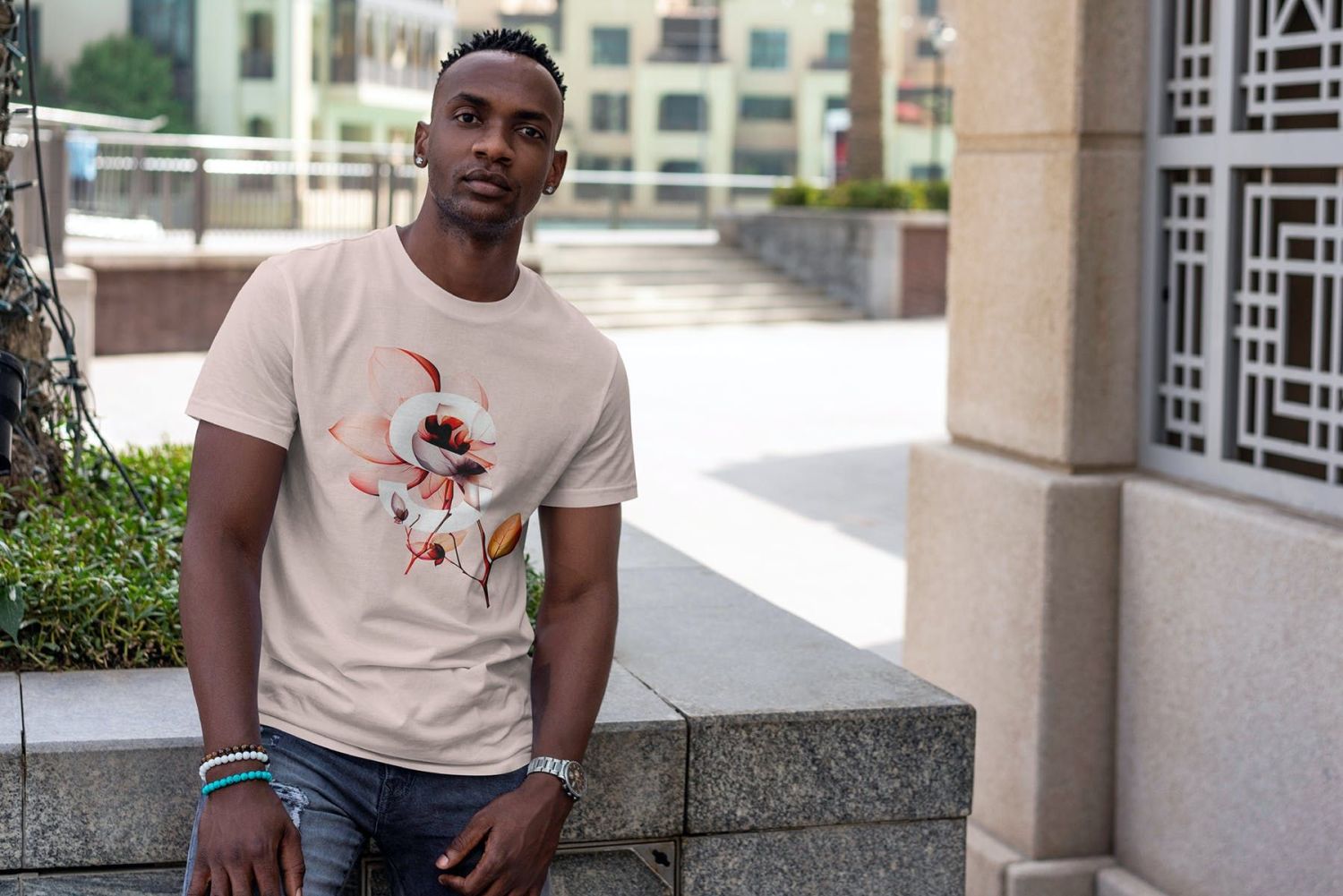 T恤样机非洲男子 T-Shirt MockUp African Men插图9