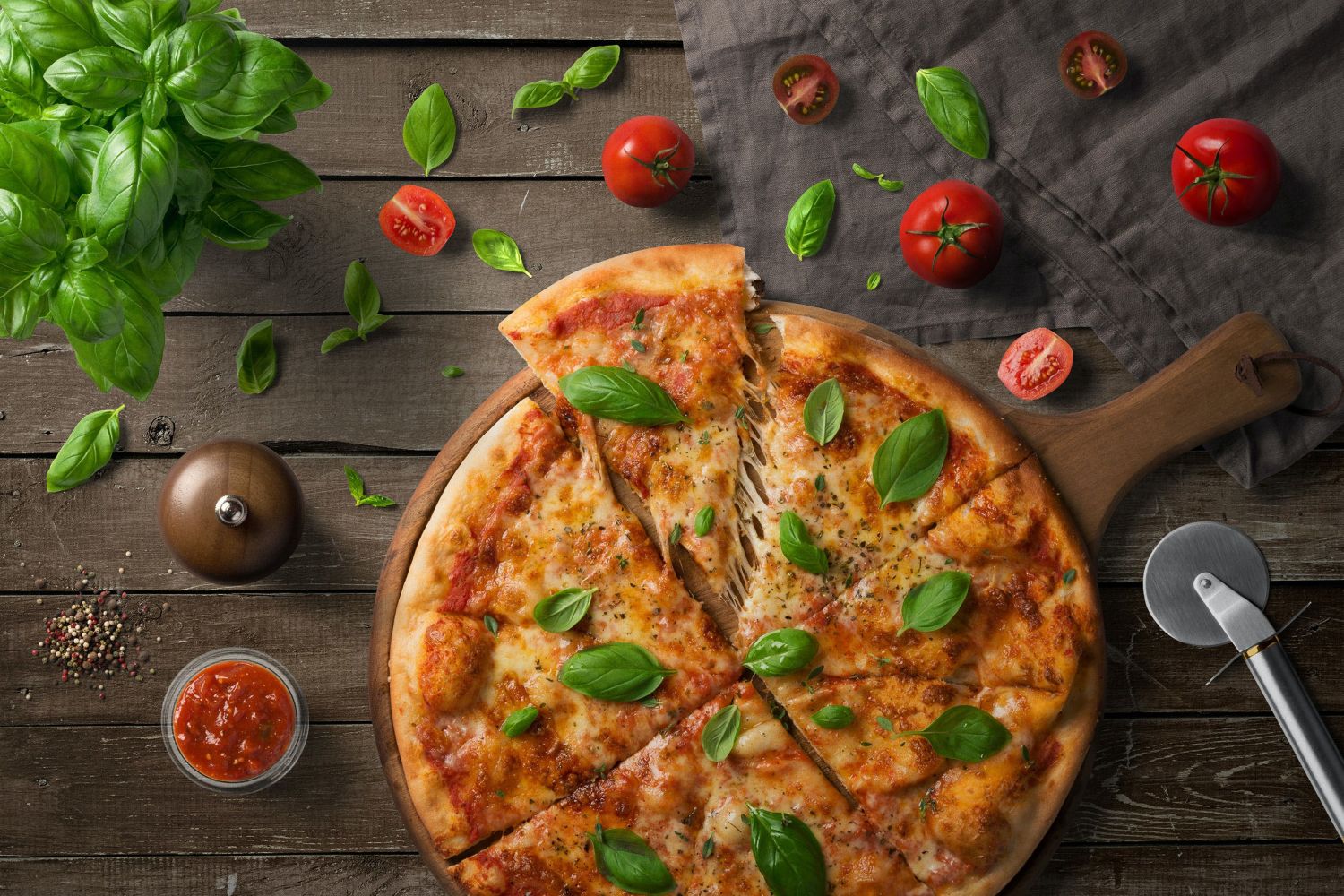 比萨意大利美食场景样机插图