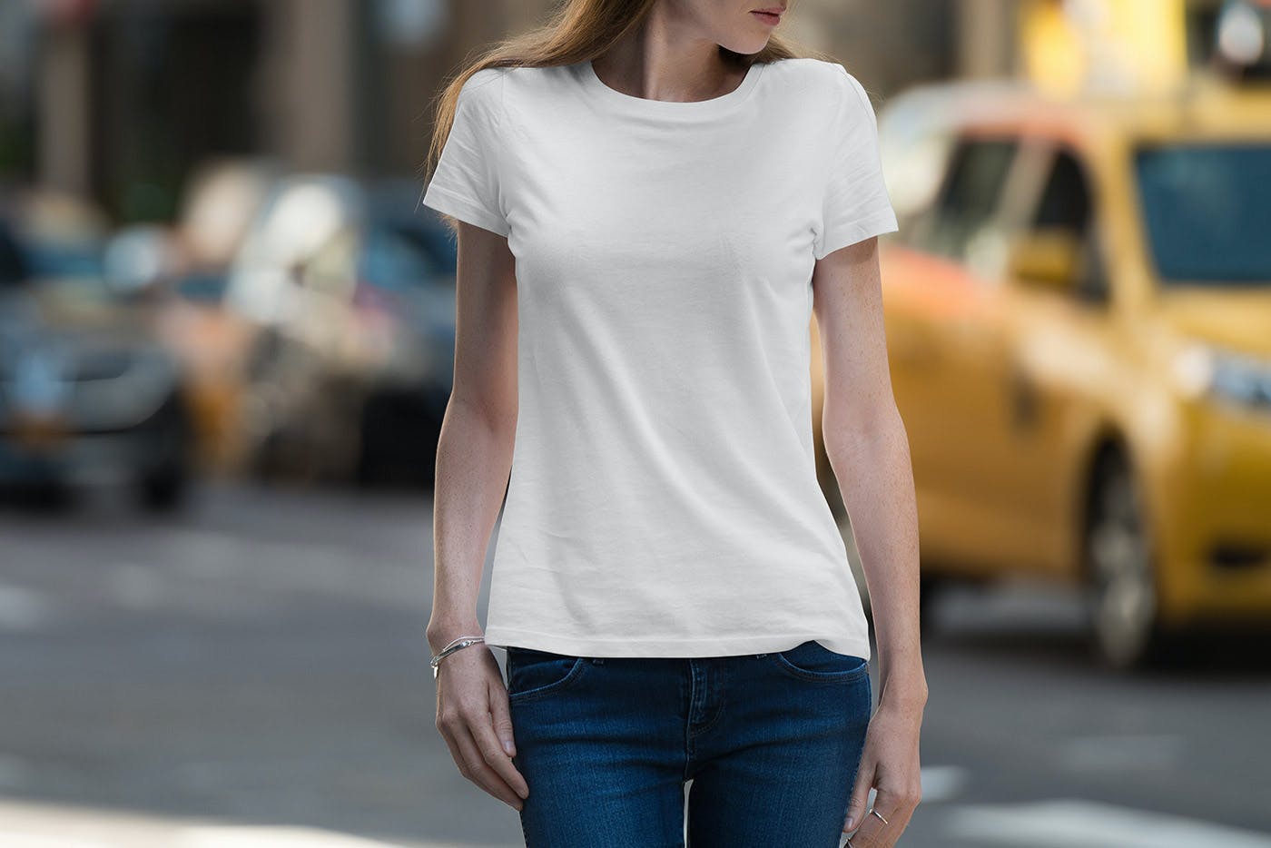 T恤样机女模特纽约场景 11插图1