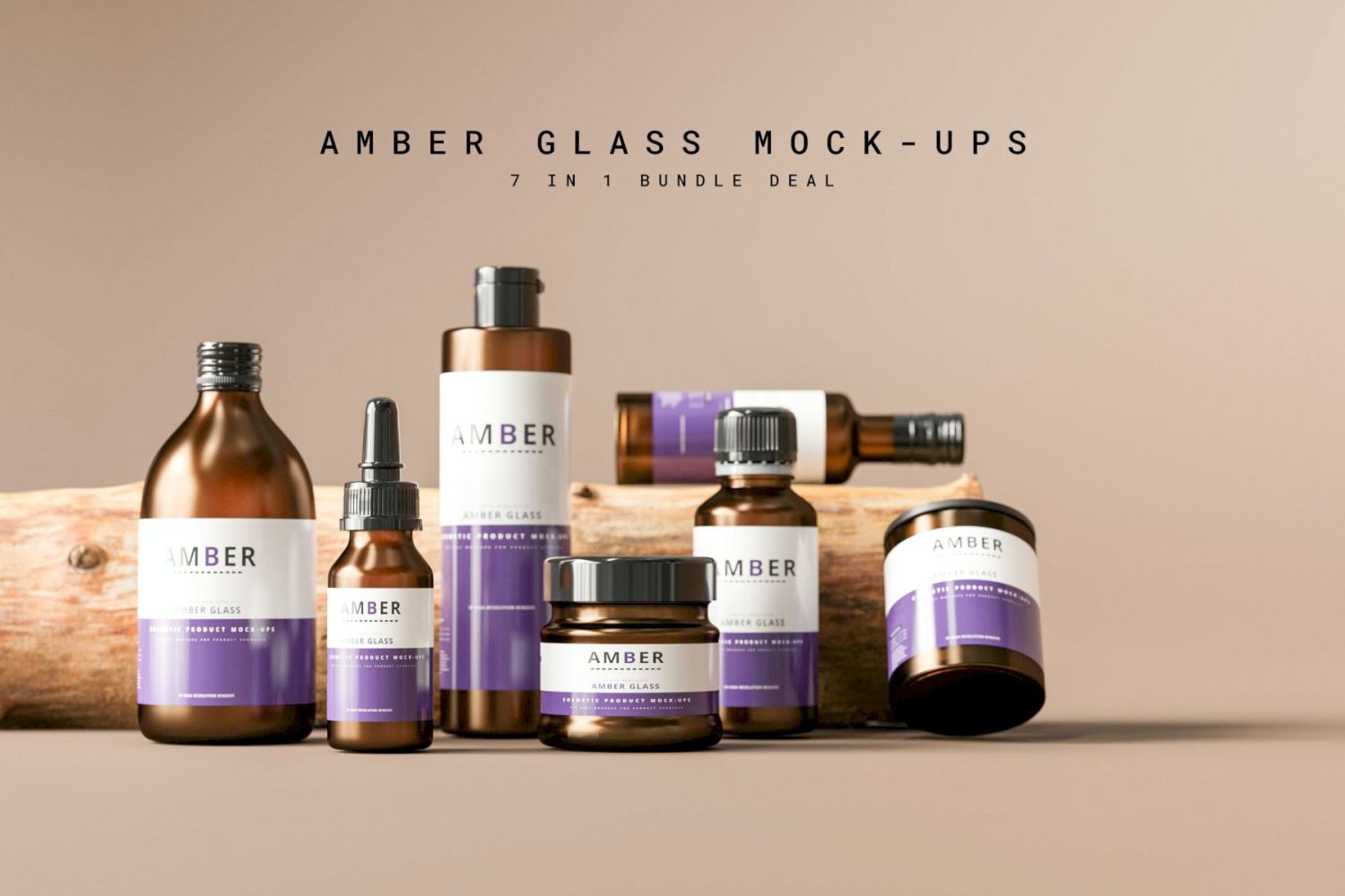 琥珀玻璃化妆品包 Amber Glass Cosmetic Bundle插图