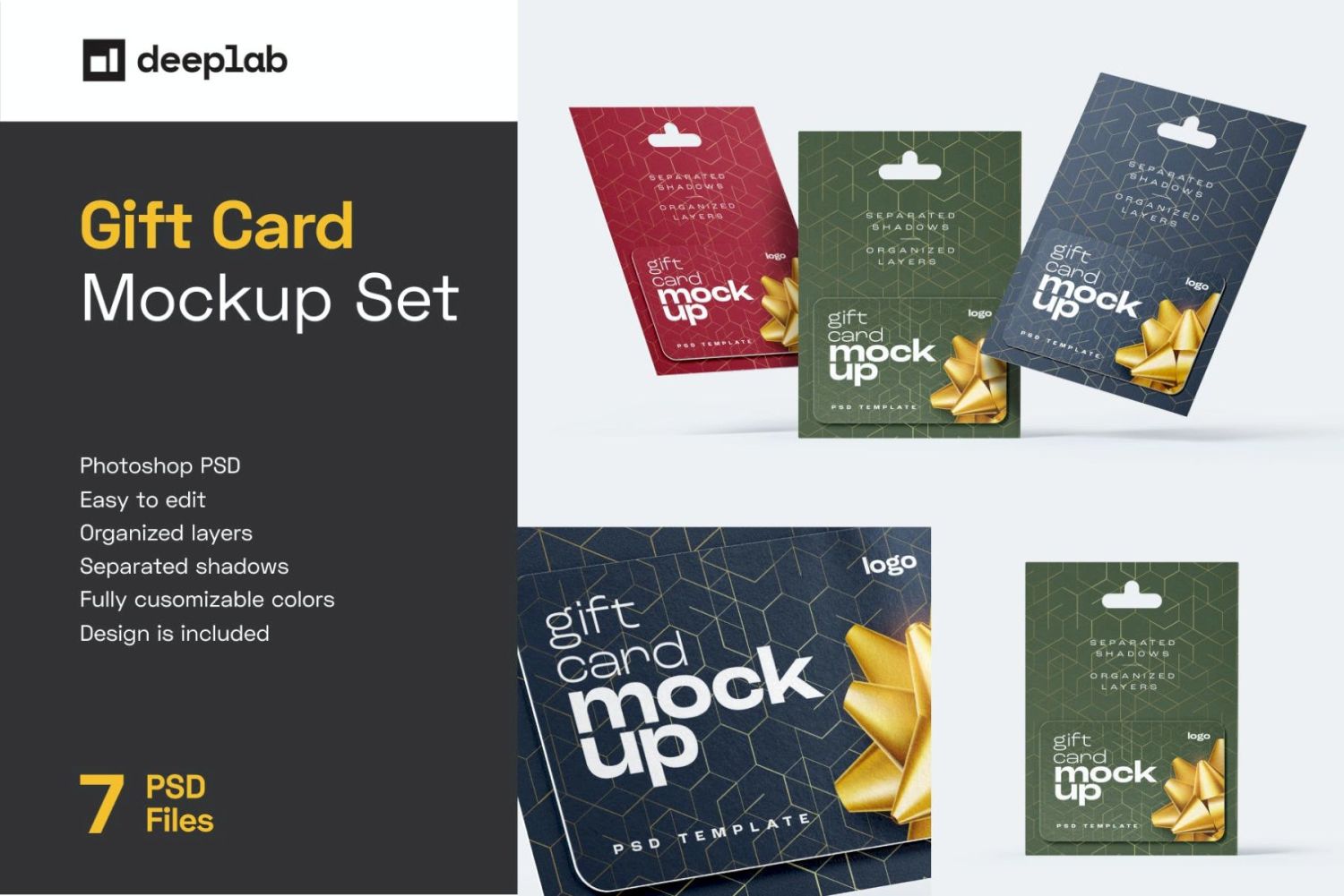 礼品卡样机集 Gift Card Mockup Set插图