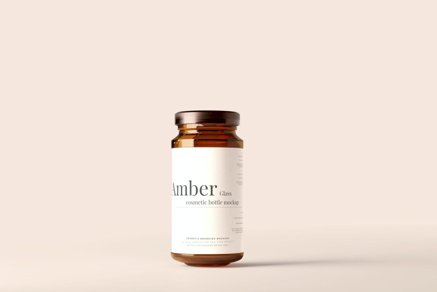 琥珀色玻璃罐样机 Amber Glass Jar Mockups插图