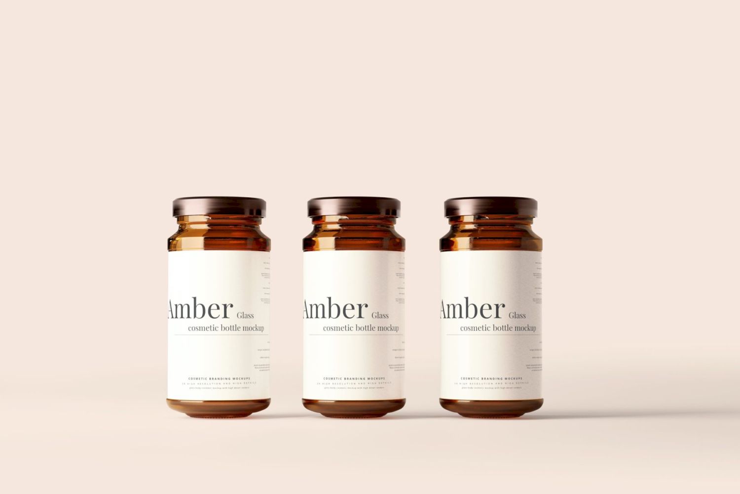琥珀色玻璃罐样机 Amber Glass Jar Mockups插图2