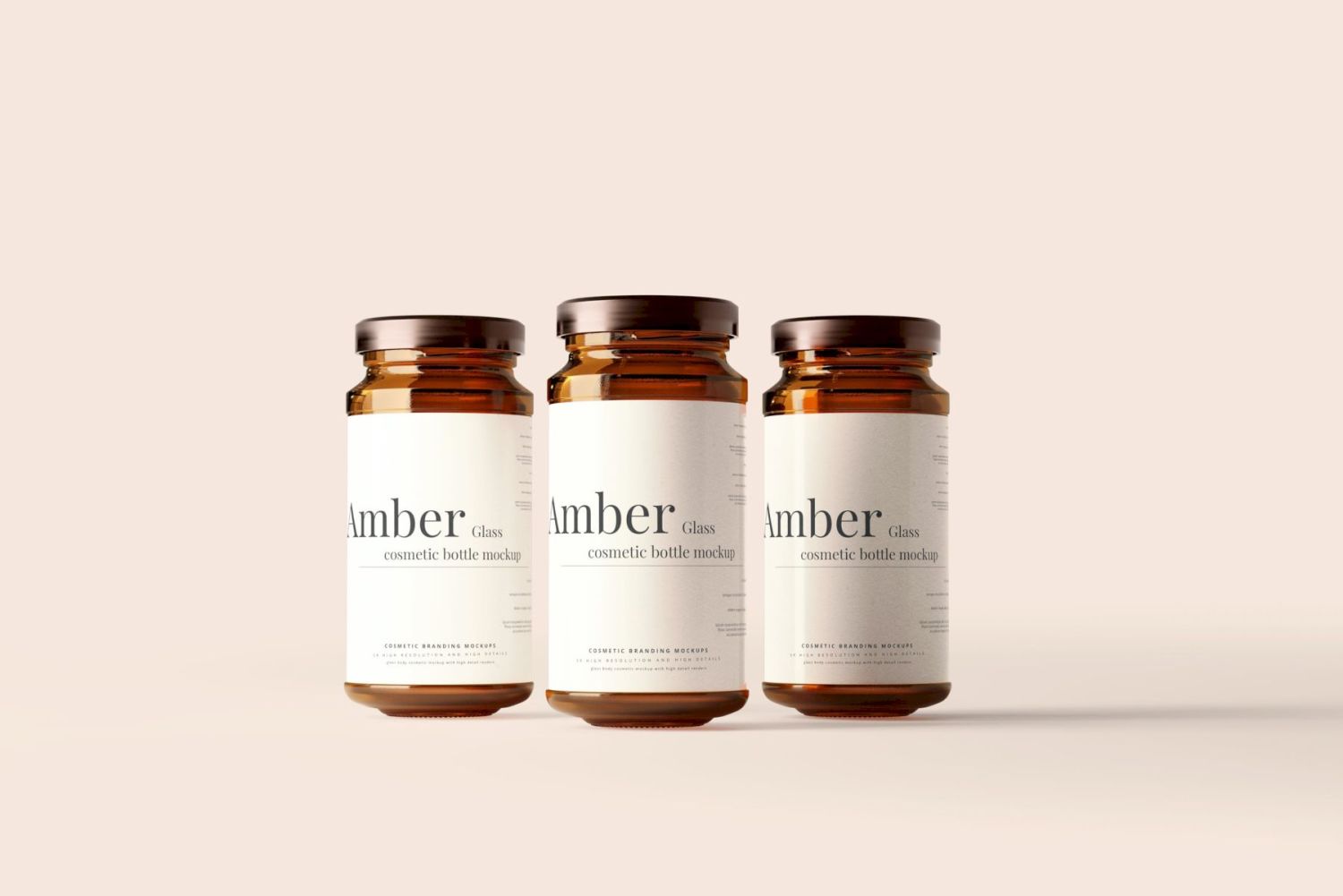 琥珀色玻璃罐样机 Amber Glass Jar Mockups插图3