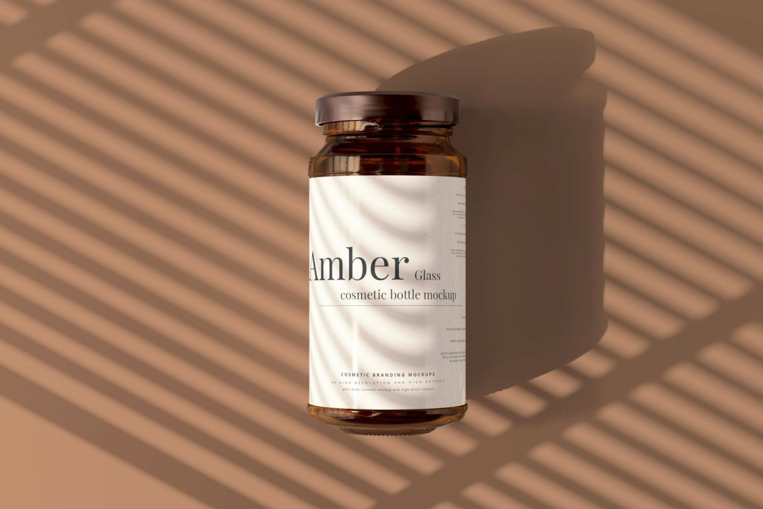 琥珀色玻璃罐样机 Amber Glass Jar Mockups插图5