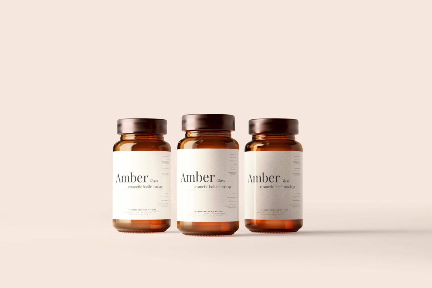 琥珀色玻璃罐样机 Amber Glass Jar Mockup插图3