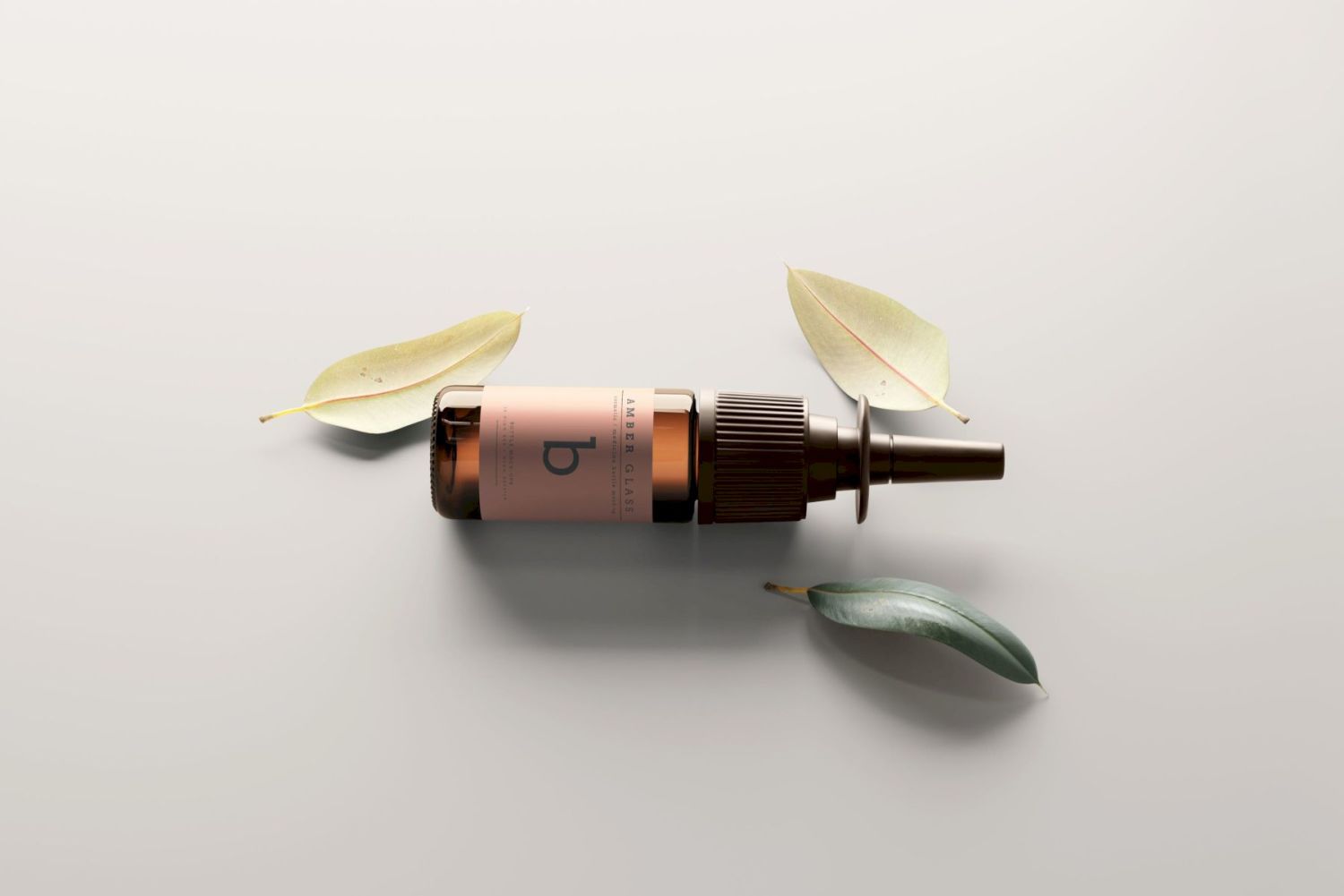 琥珀色玻璃鼻喷雾瓶样机 Amber Glass Nasal Spray Bottle Mockups插图8