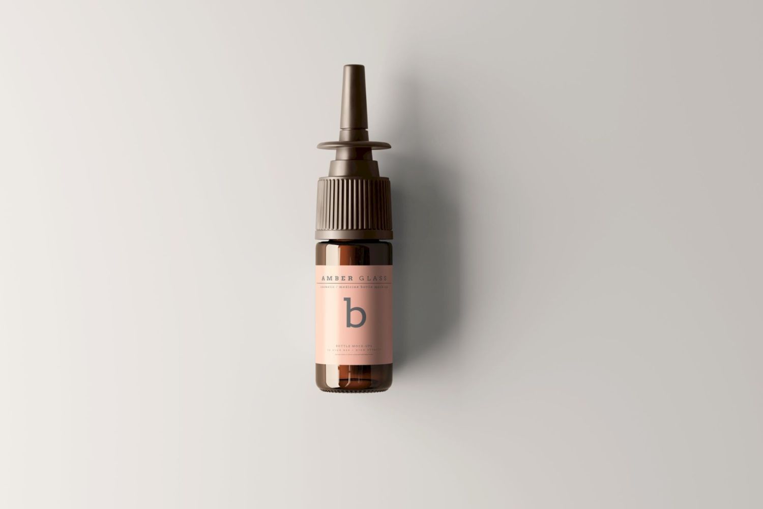 琥珀色玻璃鼻喷雾瓶样机 Amber Glass Nasal Spray Bottle Mockups插图13