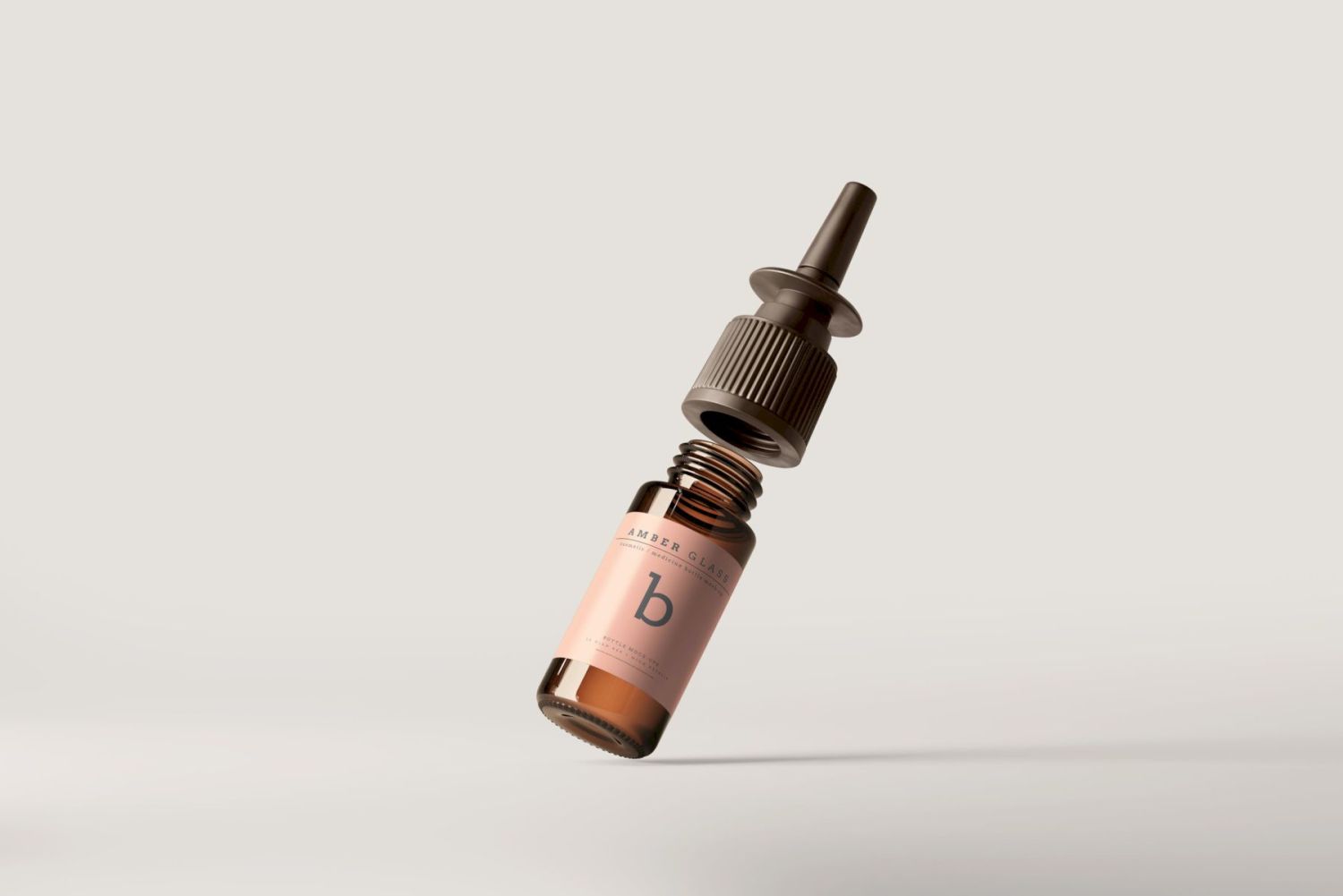 琥珀色玻璃鼻喷雾瓶样机 Amber Glass Nasal Spray Bottle Mockups插图16