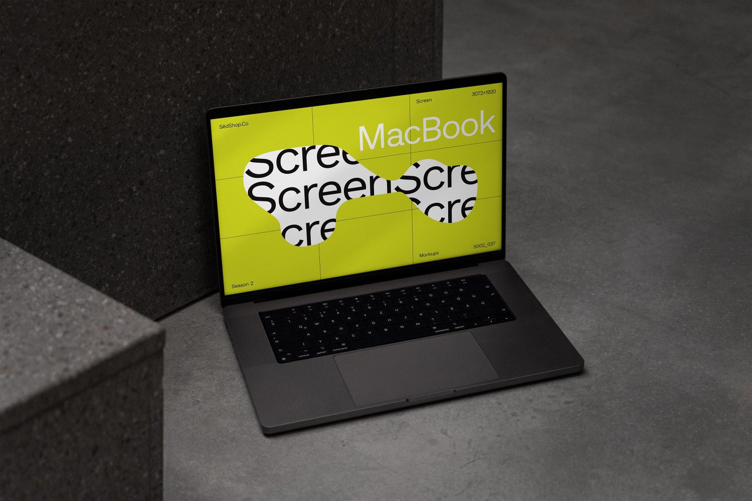 混凝土背景Minimal MacBook Pro样机 – 2_037插图